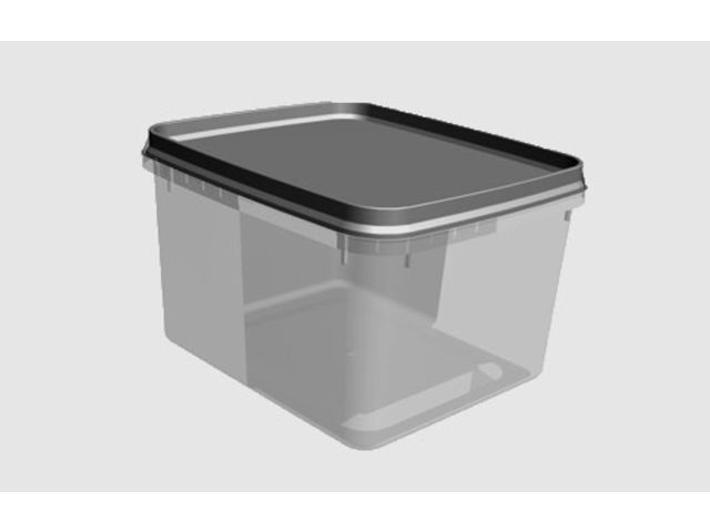 Square injected plastic box / tub for ice cream, sorbet, ready meal, frozen meal, meat, deli, pastry…