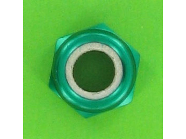 Nuts : Self-Locking Nuts - Nylstop Self-Locking Hex Nut - Aluminium - Blister pack of 5 Nuts, Nylstop Dural 2030 OA, Green