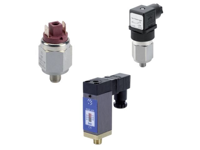 Pressure sensors for pneumatic or hydraulic applications